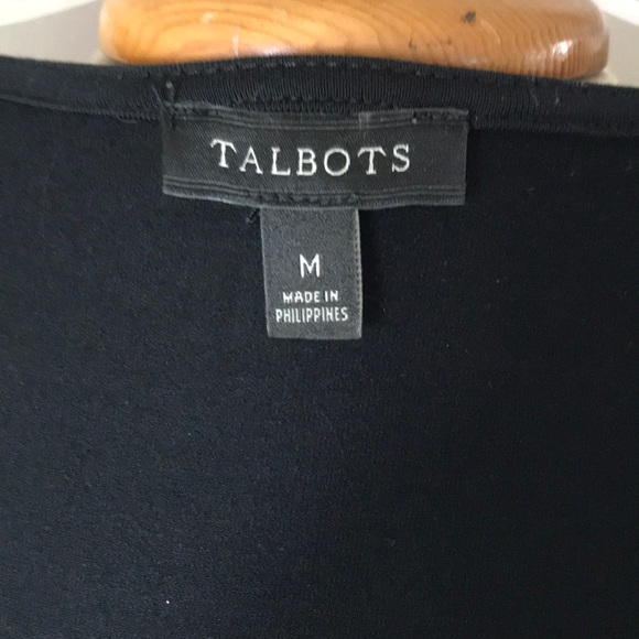 Talbots black Long sleeve black wrap Front dress - Picture 4 of 4